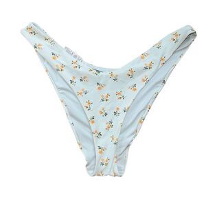 Aerie Swim sz XL white + orange/ yellow flower floral cheeky swimsuit NWOT